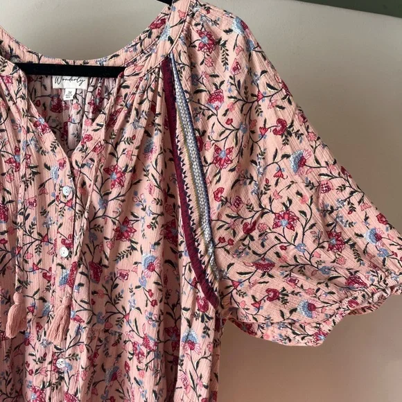 Wonderly Pink Floral Midi Dress - Picture 3 of 5